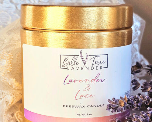 Lavender and Lace Beeswax Candle